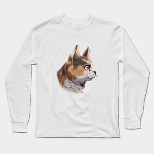 Tortoiseshell Torbie British Shorthair Side Portrait Long Sleeve T-Shirt